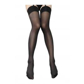 Ciorapi dama Lycra 3 sferturi elastic cu model Negru S-M INTL