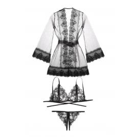 Lenjerie sexy Dantela Negru One Size INTL set de 3 piese