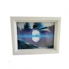 Rama foto cu nisip Nisip Multicolor Model 1 Plastic alb si bleu Oglinda 18.5 x 14.5 x 3cm