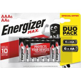 Baterii Energizer Max Alkaline Power Mix 6AA + 6AAA/12BP