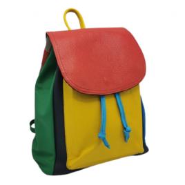 Rucsac, OzzO, Donna, dama, piele naturala, captusit integral interior, 2 buzunare, Multicolor