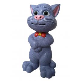 Pisica Talking Tom, Interactiva, Functii Tactile, Inregistrare, Vorbire, Model Imbunatatit, Gri, 30cm