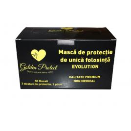 Set 50 de masti de protectie pentru uz general, calitate premium, 3 straturi, filtru de protectie pentru uz civil