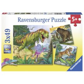 Puzzle dinozauri - 3x49 piese