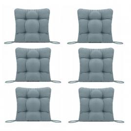 Set perne decorative pentru scaun de bucatarie sau terasa, dimensiuni 40x40cm, culoare gri, 6 buc/set