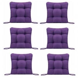 Set perne decorative pentru scaun de bucatarie sau terasa, dimensiuni 40x40cm, culoare mov, 6 bucati/set