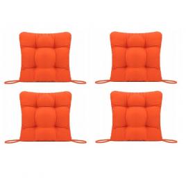 Set perne decorative pentru scaun de bucatarie sau terasa, dimensiuni 40x40cm, culoare orange, 4 buc/set
