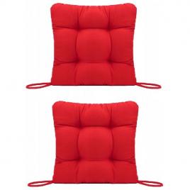 Set perne decorative pentru scaun de bucatarie sau terasa, dimensiuni 40x40cm, culoare rosu, 2 buc/set