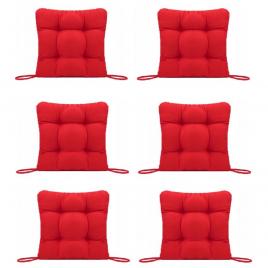 Set perne decorative pentru scaun de bucatarie sau terasa, dimensiuni 40x40cm, culoare rosu, 6 buc/set