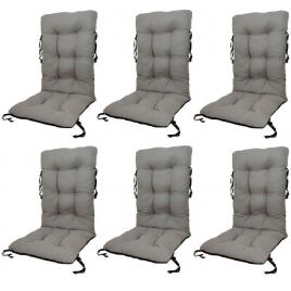 Set perne pentru scaun de casa si gradina cu spatar,  48x48x75cm, culoare gri, 6 buc/set