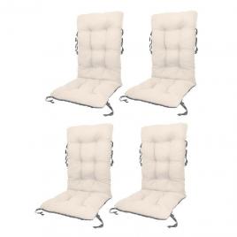 Set perne pentru scaun de casa si gradina cu spatar, 48x48x75cm, culoare alb, 4 buc/set