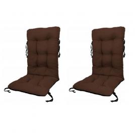 Set perne pentru scaun de casa si gradina cu spatar, 48x48x75cm, culoare maro, 2 buc/set