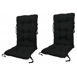Set perne pentru scaun de casa si gradina cu spatar, 48x48x75cm, culoare negru, 2 buc/set