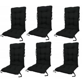 Set perne pentru scaun de casa si gradina cu spatar, 48x48x75cm, culoare negru, 6 buc/set