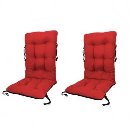Set perne pentru scaun de casa si gradina cu spatar, 48x48x75cm, culoare rosu, 2buc/set