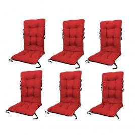 Set perne pentru scaun de casa si gradina cu spatar, 48x48x75cm, culoare rosu, 6 buc/set