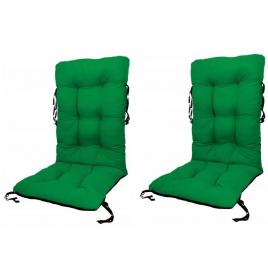 Set perne pentru scaun de casa si gradina cu spatar, 48x48x75cm, culoare verde, 2 buc/set