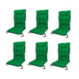 Set perne pentru scaun de casa si gradina cu spatar, 48x48x75cm, culoare verde, 6 buc/set