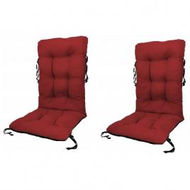 Set perne pentru scaun de casa si gradina cu spatar, 48x48x75cm, culoare visiniu, 2 buc/set