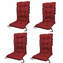 Set perne pentru scaun de casa si gradina cu spatar, 48x48x75cm, culoare visiniu, 4 buc/set