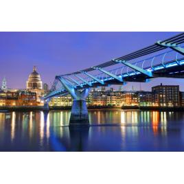 Fototapet autoadeziv Podul luminat albastru, 130x80 cm