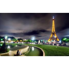 Tablou canvas Paris in noapte, 100x70 cm