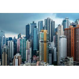 Fototapet autocolant PVC Blocurile din Hong Kong, 180x240 cm