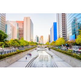 Fototapet autocolant PVC Canal din Seul, 200x300 cm