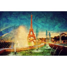 Fototapet autocolant PVC Turnul Eiffel vintage, 70x100 cm