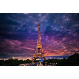 Fototapet autocolant PVC 80x125 cm Turnul Eiffel printre nori