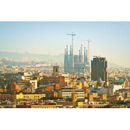 Fototapet autocolant PVC 70x120 cm Panorama din Barcelona