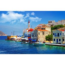 Fototapet autocolant PVC 70x120 cm Port din Grecia