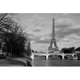 Fototapet autocolant PVC 70x120 cm Turnul Eiffel in alb-negru
