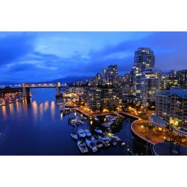 Fototapet autocolant PVC 70x120 cm Vancouver, noaptea