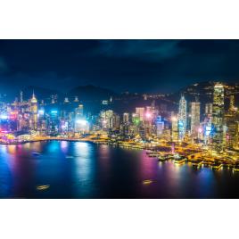 Fototapet autocolant PVC 70x120 cm Zgarie-nori din Hong Kong