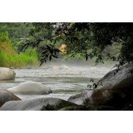 Fototapet autocolant PVC 75x100 cm Apa trece pietrele raman
