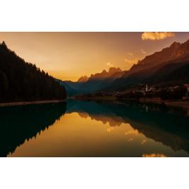 Fototapet autocolant PVC 75x100 cm Apus pe Lacul Sfanta Ecaterina