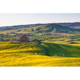 Fototapet autocolant PVC 75x100 cm Campia insorita din Toscana