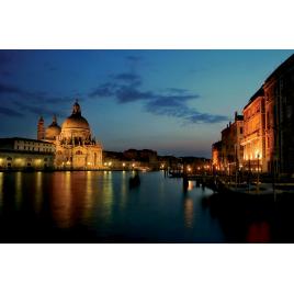 Fototapet autocolant PVC 75x100 cm Canal din Venetia noaptea