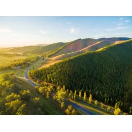 Fototapet autocolant PVC 75x100 cm Dimineata pe dealurile din Australia