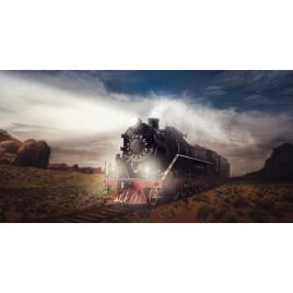 Fototapet autocolant PVC 75x100 cm Locomotiva pe aburi