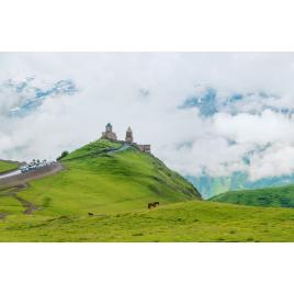 Fototapet autocolant PVC 75x100 cm Manastirea din varful dealului