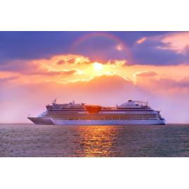 Fototapet autocolant PVC 75x100 cm Vaporul pe mare la apus