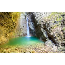 Fototapet autocolant PVC Cascada din Slovenia, 75x100 cm
