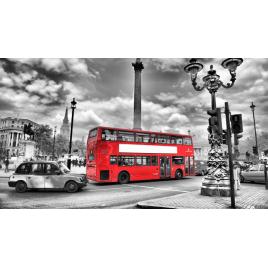 Fototapet autoadeziv Autobuzul rosu, 75x100 cm