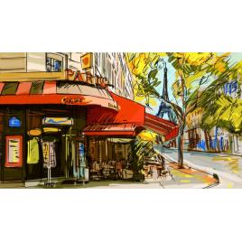 Fototapet autoadeziv Paris Cafe, 75x100 cm