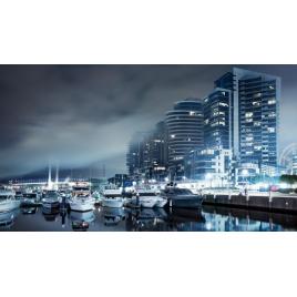 Fototapet autoadeziv Portul din noaptea, 75x100 cm
