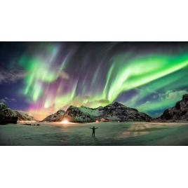 Fototapet autocolant PVC Aurora Boreala model 2, 160x240 cm