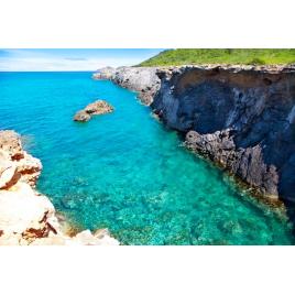 Fototapet autocolant PVC Coasta din Ibiza, 160x240 cm