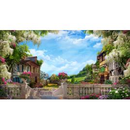 Fototapet autocolant PVC Gradina din oras, 160x240 cm